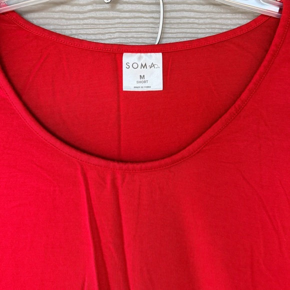 Soma Cool Nights Red Top with Plaid Pajama Pants Set Size Medium Short - Picture 4 of 4